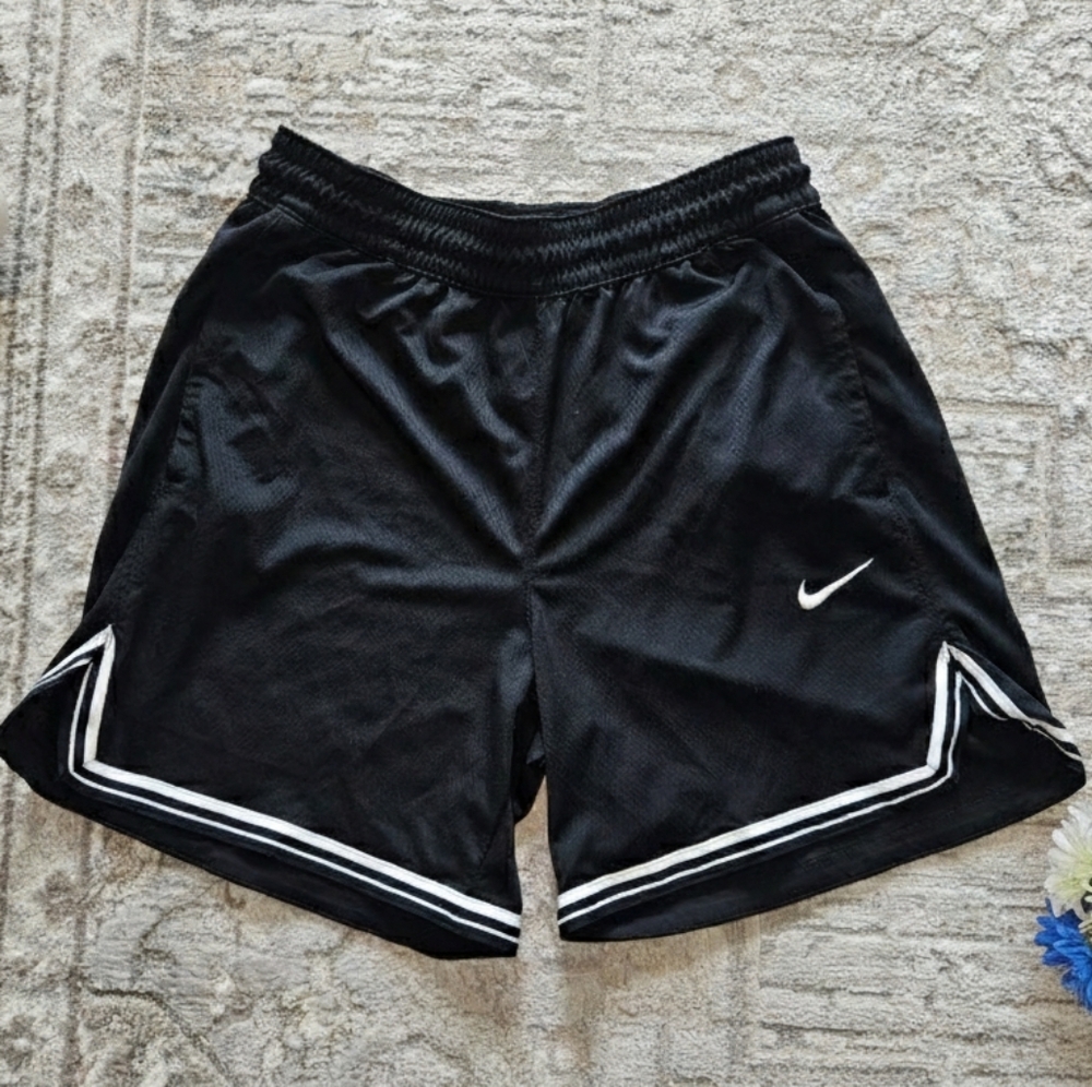 Nike Women's Black and White Athletic Shorts